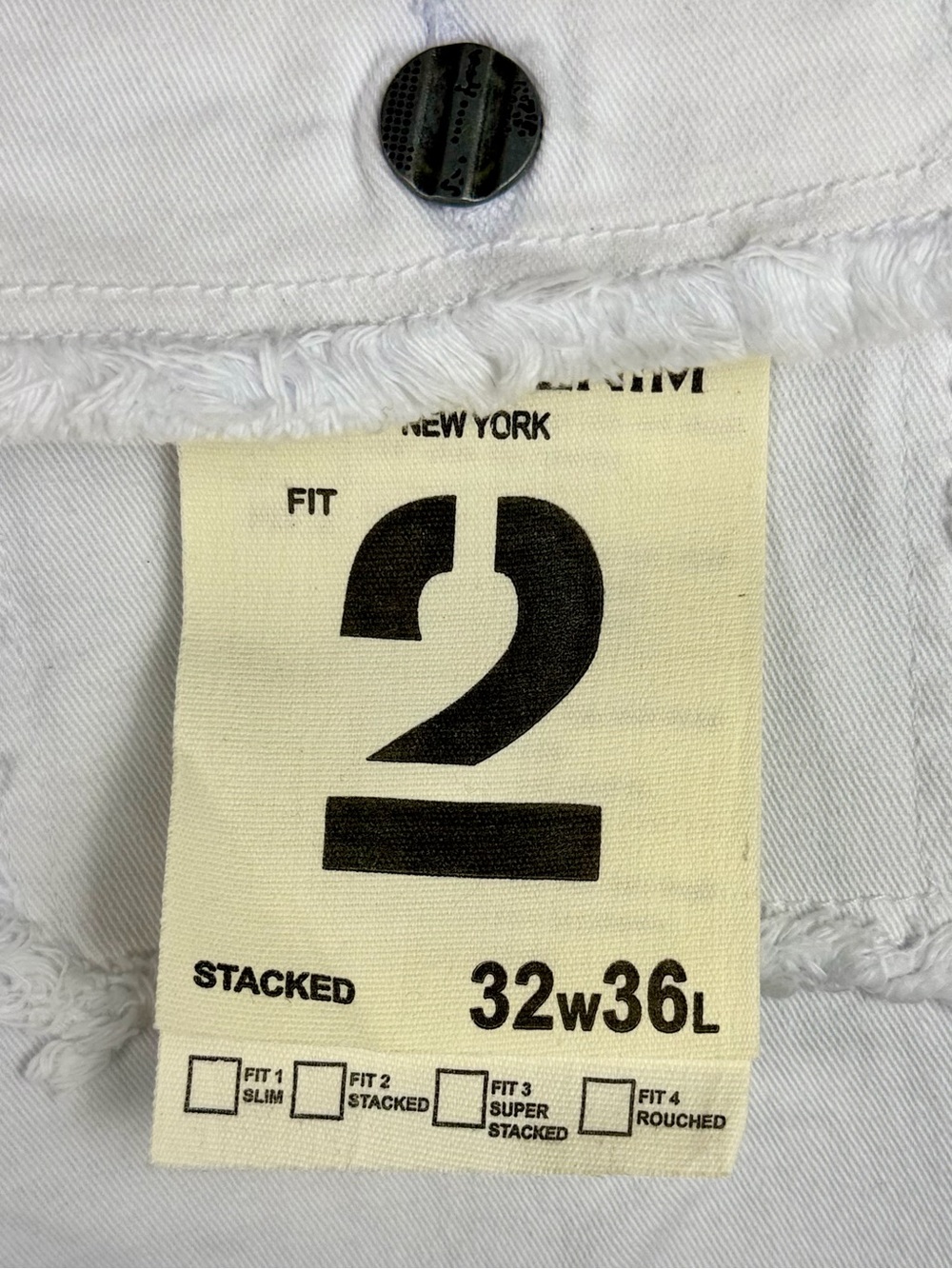 FWRD Denim Stacked Jeans 32x36 White Frayed Stretch Urban Streetwear Jeans NWT - Picture 4 of 9